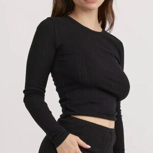 NWT Organic Basics Pointelle Long Sleeve + Shorts
